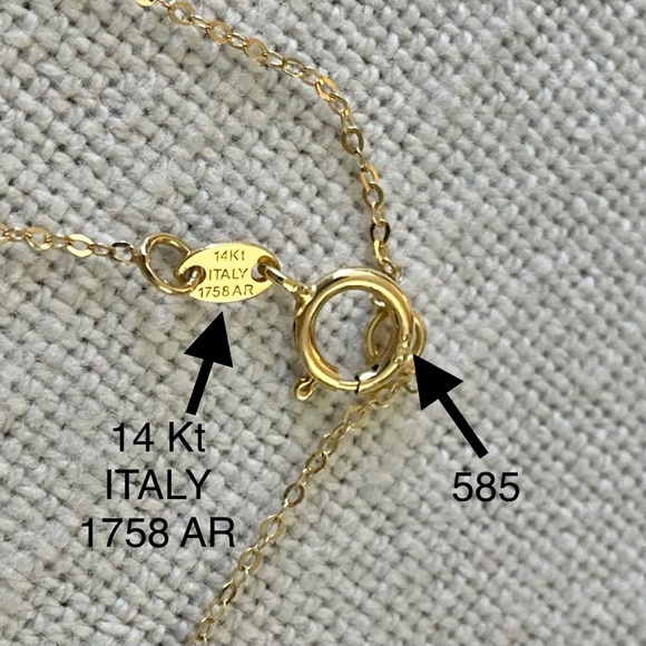 GOLDEN CLEF Asymmetrical Letter F Initial Pendant Necklace 14k Gold ITALY $199 - Picture 10 of 15